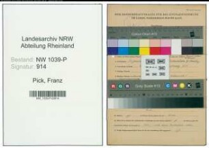 Entnazifizierung Franz Pick , geb. 13.01.1907 ()