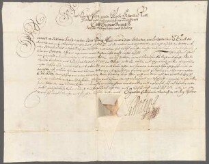 Carl Gustav Wrangel (1613 - 1676) Autographen: Brief von Carl Gustav Wrangel an N. N. - BSB Autogr.Cim. Wrangel, Karl Gustav von