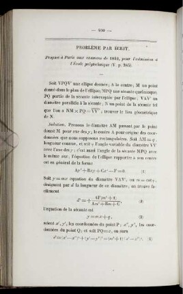 Problème par écrit.