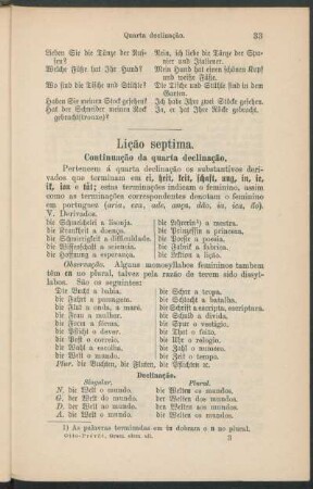 Lição septima. - Continuação da quarta declinação.