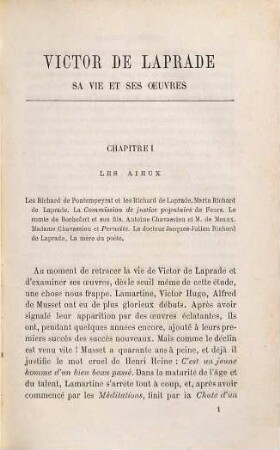 Victor de Laprade, sa vie et ses oeuvres