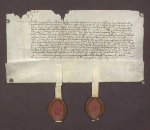 Peter Sieber, Doktor und Prior, und der Konvent des Predigerklosters zu Heidelberg quittieren über die letzte Abschlagszahlung von 100 Gulden von den von Pfalzgräfin Margarethe ihrem Kloster gestifteten 1.000 Gulden.