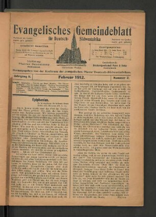 Jahrgang II. Februar 1912. Nummer 2.