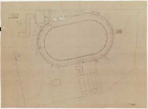 Jahnstadion, Marl Außenanlage: Pflanzplan 1:33,3 - Vorstufe für Inv.Nr. 25411