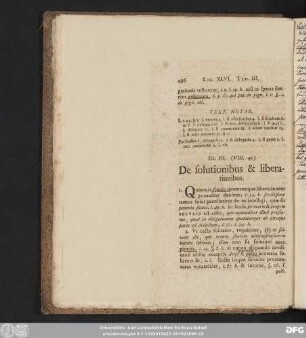Tit. III. (VIII. 43.) De solutionibus & liberationibus.