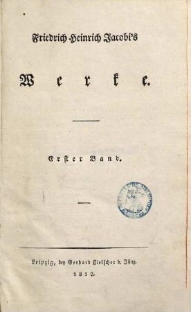 Fried. Heinr. Jacobis Werke, 1. Allwills Briefsammlung