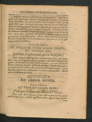 Annotata Ad Librum Esther.