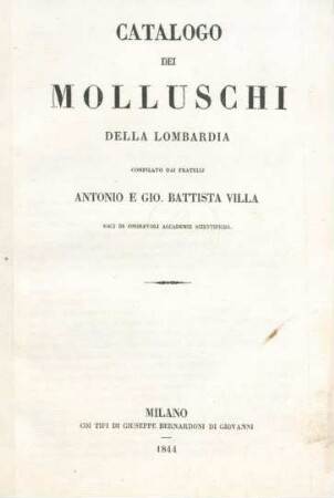 Catalogo Dei Molluschi Della Lombardia