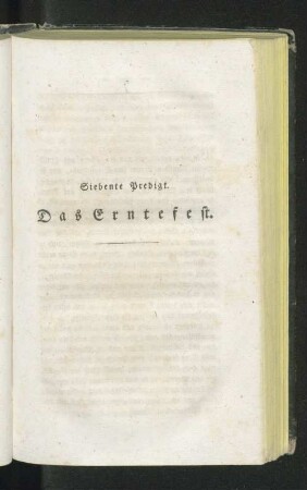 Siebente Predigt. Das Erntefest.