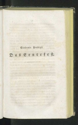 Siebente Predigt. Das Erntefest.