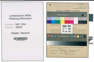 Entnazifizierung Heinrich Heister , geb. 25.04.1888 (Obsthaendler)
