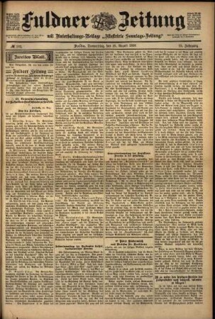 Zweite Ausgabe vom Donnerstag, den 25. August 1898.