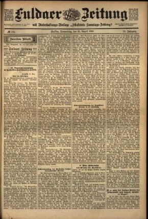 Zweite Ausgabe vom Donnerstag, den 25. August 1898.