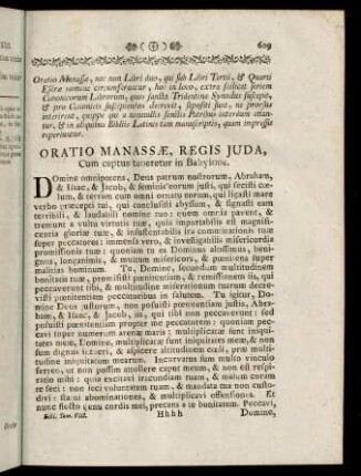 609-610, Oratio Manassae, Regis Juda, Cum captus teneretur in Babylone