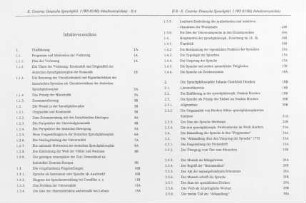 II-IV, Inhaltsverzeichnis