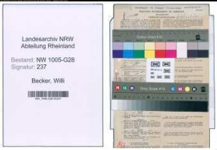 Entnazifizierung Willi Becker , geb. 21.11.1900 (Techn.Angestellter)