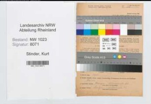 Entnazifizierung Kurt Stinder , geb. 18.06.1911 (Vorarbeiter)