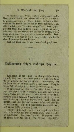II. Bestimmung einiger wichtiger Begriffe