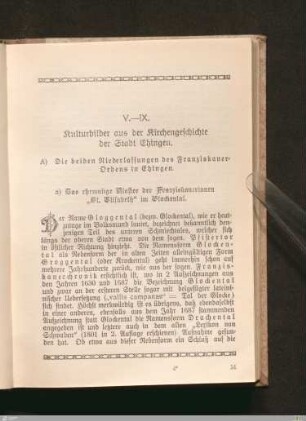 A) Die beiden Niederlassungen des Franziskaner-Ordens in Ehingen
