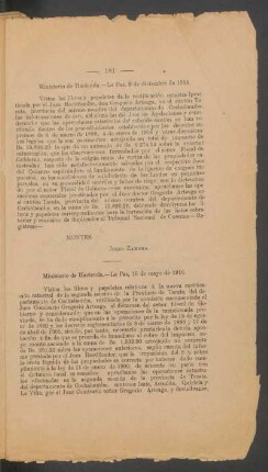 [Carta al] Ministerio de Hacienda. - La Paz, 16 de mayo de 1916.