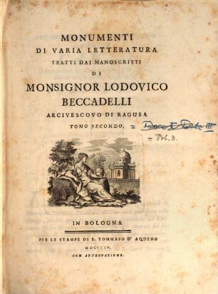 Monumenti Di Varia Letteratura, 2
