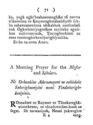 A Morning Prayer for the Master and Scholars.