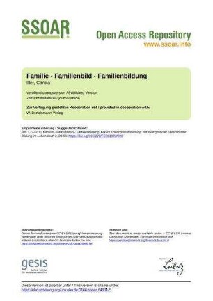 Familie - Familienbild - Familienbildung