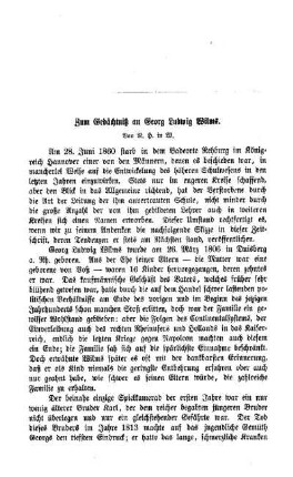 Zum Gedächtniß an Georg Ludwig Wilms