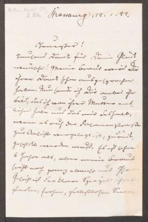 Brief an Heinrich von Herzogenberg : 19.01.1899