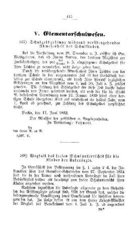 Schulgeldzahlung während vorübergehender Abwesenheit des Schulkindes : [V. Elementarschulwesen]