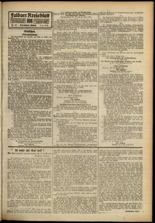 Zweite Ausgabe vom Samstag, den 07. September 1918.