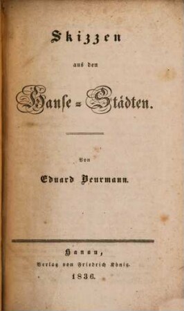 Skizzen aus den Hansa-Städten ...