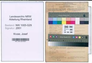 Entnazifizierung Josef Kruse , geb. 06.06.1897 (Bahnsekretaer)