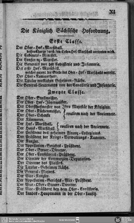 Die Königlich Sächsische Hofordnung