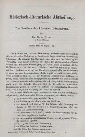 Das Problem der kürzesten Dämmerung.
