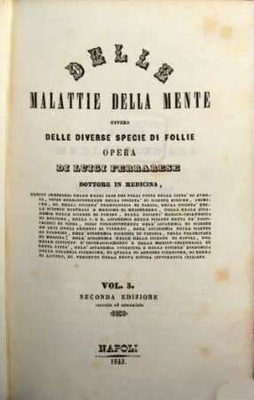 Delle malattie della mente ovvero delle diverse specie di follie, 3