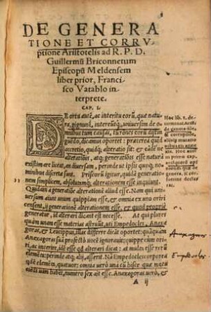 De generatione et corruptione