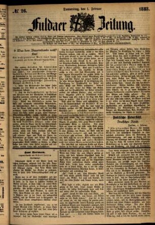 Ausgabe vom Donnerstag, den 01. Februar 1883.
