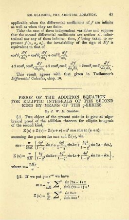 Proof of the addition equation for elliptic integrals of the second kind by means of the q-series.