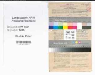 Entnazifizierung Peter Bludau , geb. 12.09.1901 (Postbeamter)