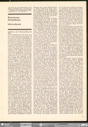 Textilkunst in der X. Kunstausstellung der DDR : Rezensionen Annotationen Informationen
