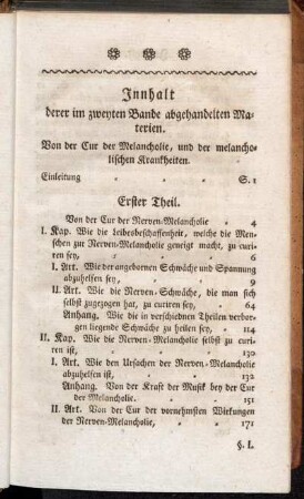 Innhalt derer im zweyten Bande angehandelten Materien.