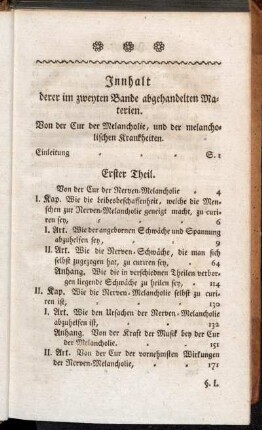 Innhalt derer im zweyten Bande angehandelten Materien.
