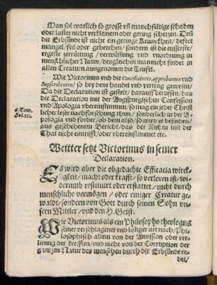 Weitter setzt Victorinus in seiner Declaration.
