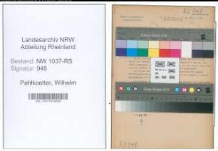 Entnazifizierung Wilhelm Pahlkoetter , geb. 28.09.1892 (Justizsekretaer)