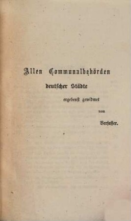 Ueber die Fortschaffung der Immunditien aus den Städten