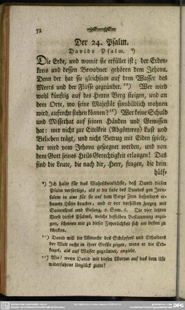 Der 24. Psalm. Davids Psalm