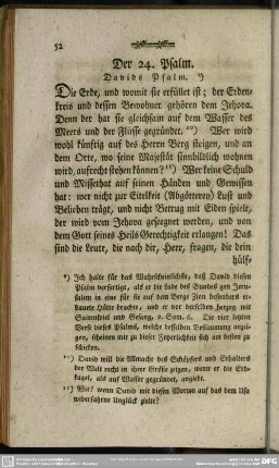 Der 24. Psalm. Davids Psalm