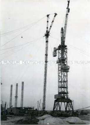 Baustelle des Kombinates "Schwarze Pumpe"