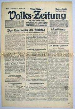 Berliner Volks-Zeitung u.a. zu Abrüstungsverhandlungen in Genf